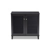 Baxton Studio Coolidge Modern and Contemporary Dark Grey Finished 4-Shelf Wood Shoe Storage Cabinet WHI-FP-01LV-Dark-Grey