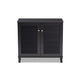 Baxton Studio Coolidge Modern and Contemporary Dark Grey Finished 4-Shelf Wood Shoe Storage Cabinet WHI-FP-01LV-Dark-Grey