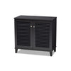 Baxton Studio Coolidge Modern and Contemporary Dark Grey Finished 4-Shelf Wood Shoe Storage Cabinet WHI-FP-01LV-Dark-Grey