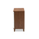 Baxton Studio Coolidge Modern and Contemporary White and Walnut Finished 4-Shelf Wood Shoe Storage Cabinet WHI-FP-01LV-Walnut-White