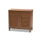 Baxton Studio Coolidge Modern and Contemporary Walnut Finished 4-Shelf Wood Shoe Storage Cabinet WHI-FP-01LV-Walnut