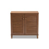 Baxton Studio Coolidge Modern and Contemporary Walnut Finished 4-Shelf Wood Shoe Storage Cabinet WHI-FP-01LV-Walnut