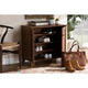 Baxton Studio Coolidge Modern and Contemporary Walnut Finished 4-Shelf Wood Shoe Storage Cabinet