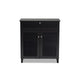 Baxton Studio Coolidge Modern and Contemporary Dark Grey Finished 4-Shelf Wood Shoe Storage Cabinet with Drawer WHI-FP-02LV-Dark-Grey
