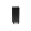 Baxton Studio Coolidge Modern and Contemporary Dark Grey Finished 4-Shelf Wood Shoe Storage Cabinet with Drawer WHI-FP-02LV-Dark-Grey