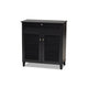 Baxton Studio Coolidge Modern and Contemporary Dark Grey Finished 4-Shelf Wood Shoe Storage Cabinet with Drawer WHI-FP-02LV-Dark-Grey