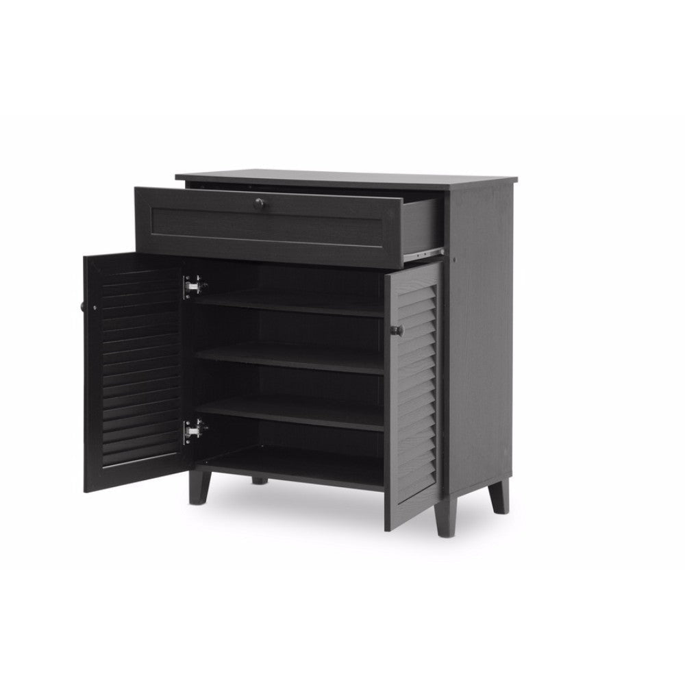 Baxton Studio Calvin Espresso Shoe-Storage Cabinet