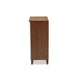 Baxton Studio Coolidge Modern and Contemporary White and Walnut Finished 4-Shelf Wood Shoe Storage Cabinet with Drawer