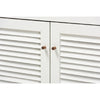 Baxton Studio Coolidge Modern and Contemporary White and Walnut Finished 4-Shelf Wood Shoe Storage Cabinet with Drawer