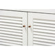 Baxton Studio Coolidge Modern and Contemporary White and Walnut Finished 4-Shelf Wood Shoe Storage Cabinet with Drawer
