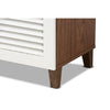 Baxton Studio Coolidge Modern and Contemporary White and Walnut Finished 4-Shelf Wood Shoe Storage Cabinet with Drawer