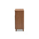 Baxton Studio Coolidge Modern and Contemporary Walnut Finished 4-Shelf Wood Shoe Storage Cabinet with Drawer WHI-FP-02LV-Walnut