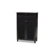 Baxton Studio Coolidge Modern and Contemporary Dark Grey Finished 5-Shelf Wood Shoe Storage Cabinet with Drawer WHI-FP-03LV-Dark-Grey