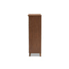 Baxton Studio Coolidge Modern and Contemporary White and Walnut Finished 5-Shelf Wood Shoe Storage Cabinet with Drawer