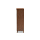 Baxton Studio Coolidge Modern and Contemporary White and Walnut Finished 5-Shelf Wood Shoe Storage Cabinet with Drawer