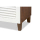 Baxton Studio Coolidge Modern and Contemporary White and Walnut Finished 5-Shelf Wood Shoe Storage Cabinet with Drawer