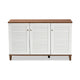 Baxton Studio Coolidge Modern and Contemporary Walnut Finished 8-Shelf Wood Shoe Storage Cabinet WHI-FP-04LV-Walnut