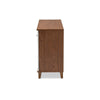 Baxton Studio Coolidge Modern and Contemporary Walnut Finished 8-Shelf Wood Shoe Storage Cabinet WHI-FP-04LV-Walnut