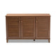 Baxton Studio Coolidge Modern and Contemporary Walnut Finished 8-Shelf Wood Shoe Storage Cabinet WHI-FP-04LV-Walnut
