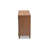 Baxton Studio Coolidge Modern and Contemporary Walnut Finished 8-Shelf Wood Shoe Storage Cabinet WHI-FP-04LV-Walnut