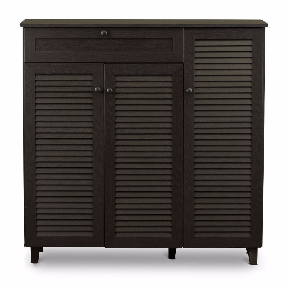 Baxton Studio Pocillo Wood Shoe Storage Cabinet
