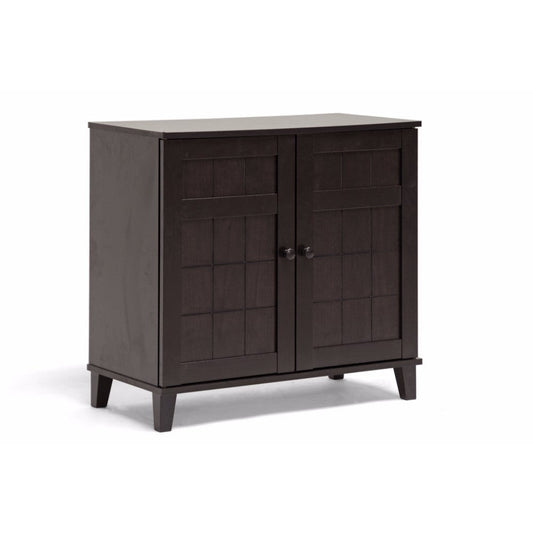Baxton Studio Glidden Dark Brown Wood Modern Shoe Cabinet (Short)