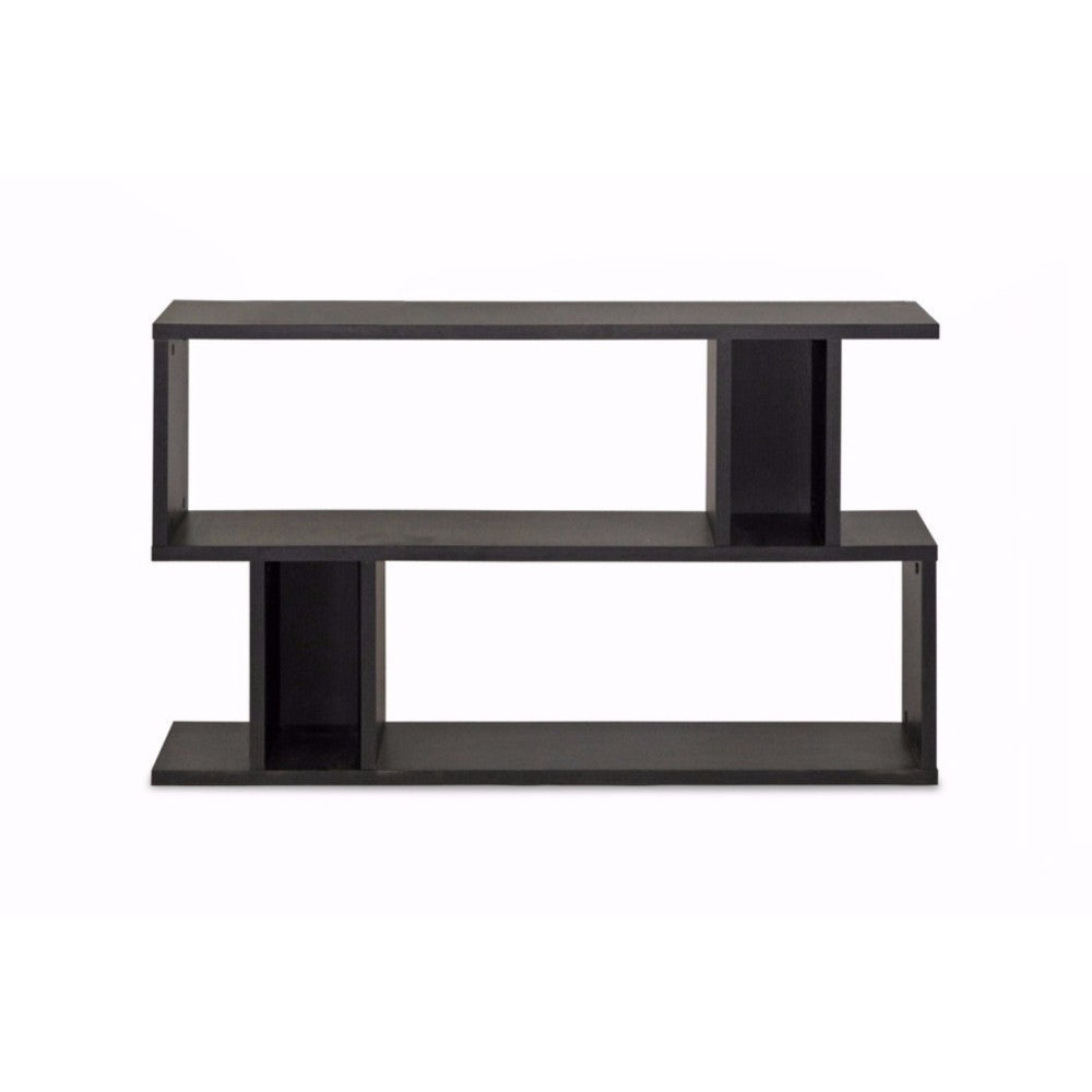 Baxton Studio Goodwin 2-Level Dark Brown Modern Bookshelf WHI-FP-2DS-Shelf