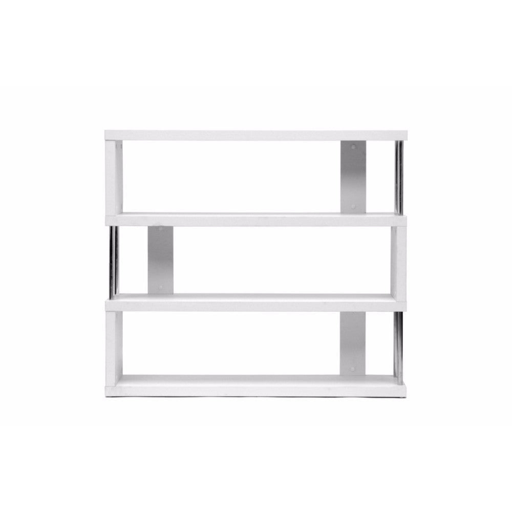 Baxton Studio Barnes White Three-Shelf Modern Bookcase