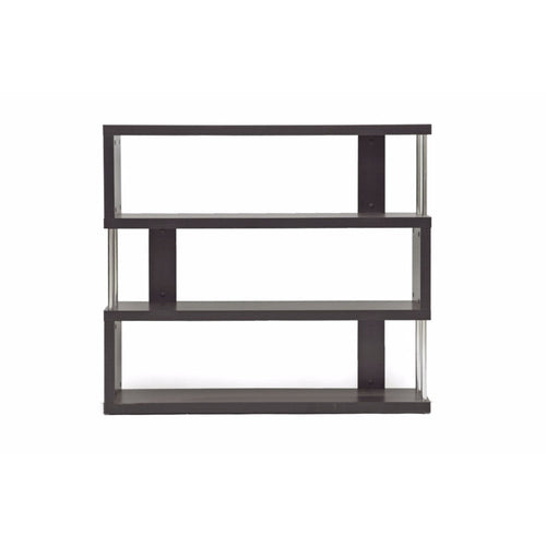 Baxton Studio Barnes Dark Brown Three-Shelf Modern Bookcase
