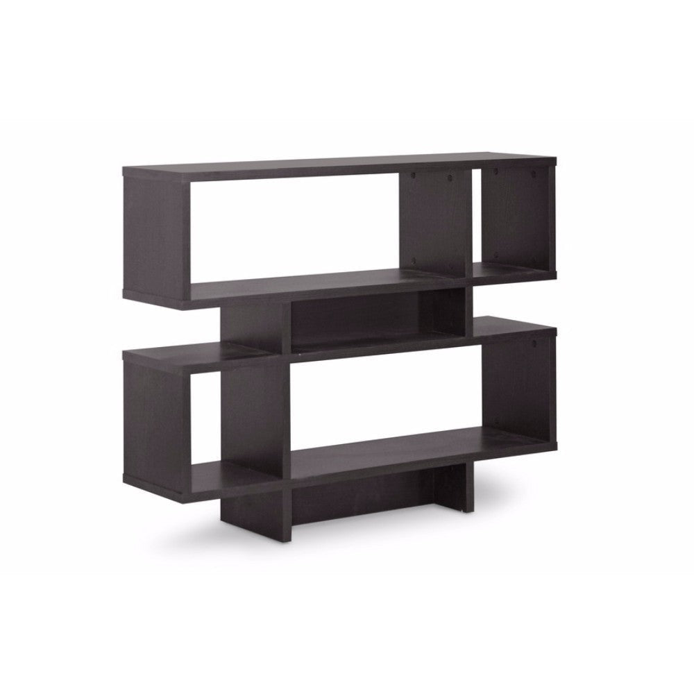 Baxton Studio Cassidy 4-Level Dark Brown Modern Bookshelf WHI-FP-4DS-Shelf