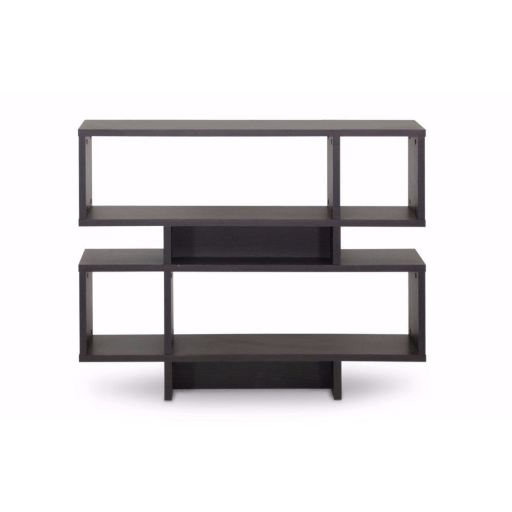 Baxton Studio Cassidy 4-Level Dark Brown Modern Bookshelf WHI-FP-4DS-Shelf
