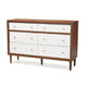Baxton Studio Harlow Mid-century Modern Scandinavian Style White and Walnut Wood 6-drawer Storage Dresser WHI-FP-6781-Walnut-White