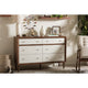 Baxton Studio Harlow Mid-century Modern Scandinavian Style White and Walnut Wood 6-drawer Storage Dresser