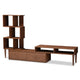 Baxton Studio Haversham Mid-century Retro Modern TV Stand Entertainment Center and Display Unit WHI-FP-6784-Walnut-TV