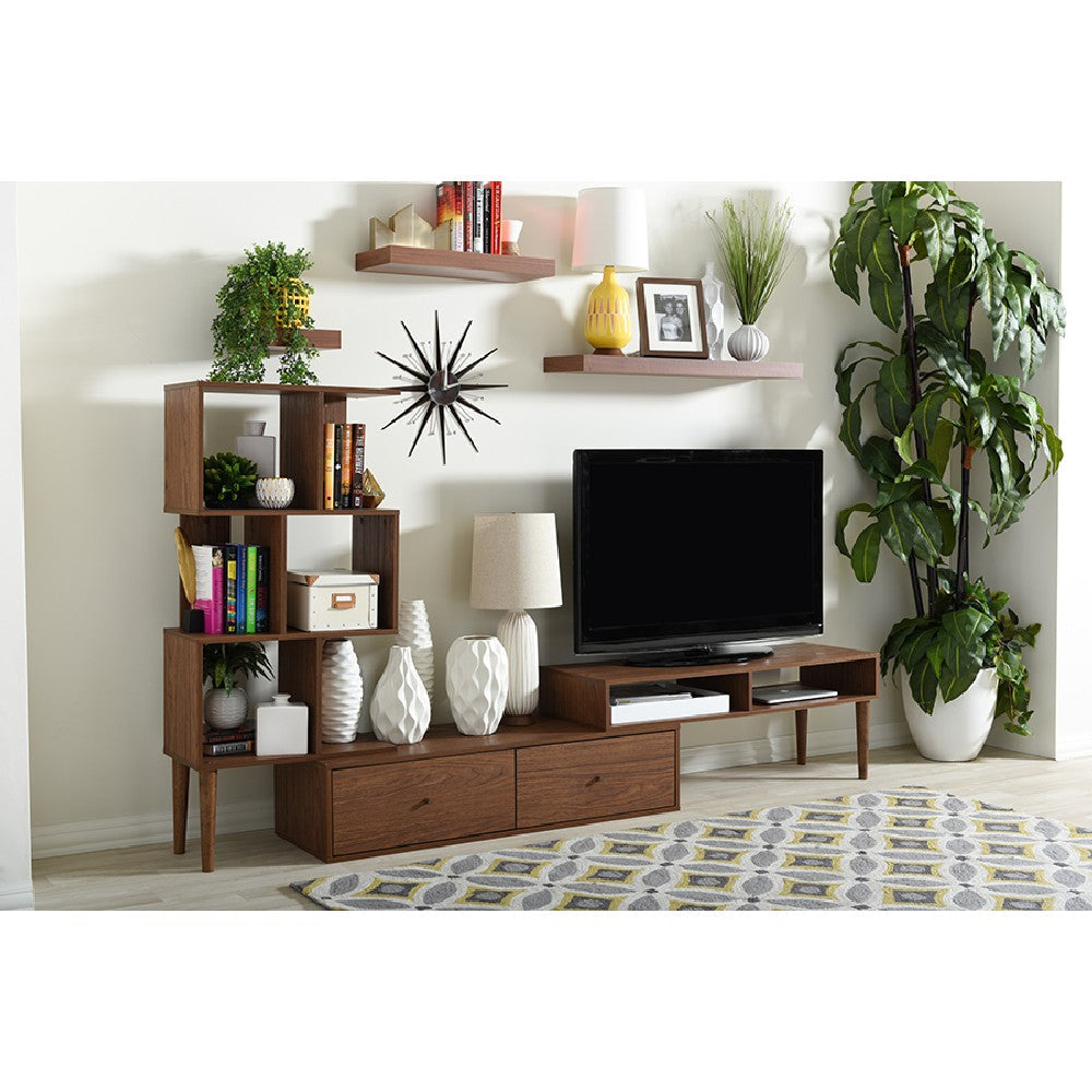 Baxton Studio Haversham Mid-century Retro Modern TV Stand Entertainment Center and Display Unit