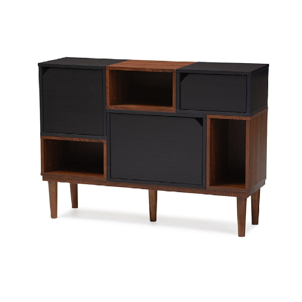 Baxton Studio Anderson Mid-century Retro Modern Oak and Espresso Wood Sideboard Storage Cabinet WHI-FP-6794-Oak-Espresso