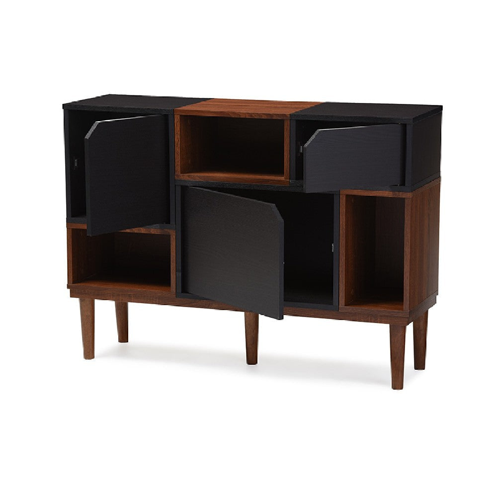 Baxton Studio Anderson Mid-century Retro Modern Oak and Espresso Wood Sideboard Storage Cabinet WHI-FP-6794-Oak-Espresso