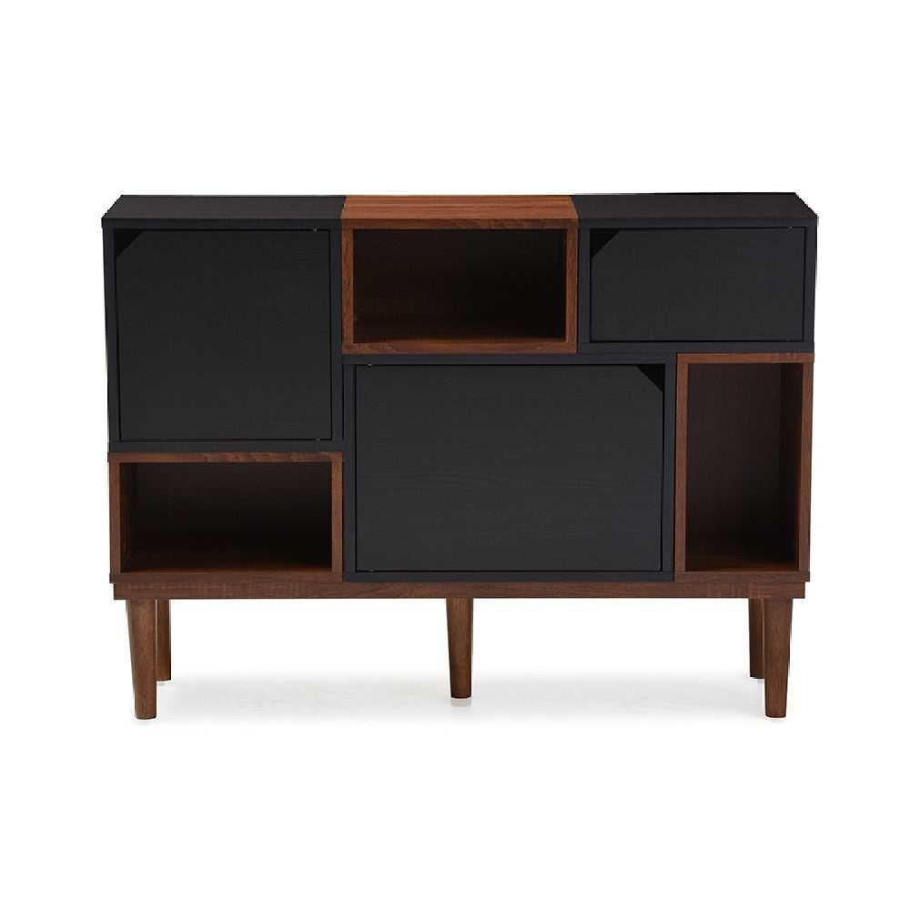 Baxton Studio Anderson Mid-century Retro Modern Oak and Espresso Wood Sideboard Storage Cabinet WHI-FP-6794-Oak-Espresso