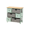 Baxton Studio Valtina Modern and Contemporary Two-Tone Oak Brown and Mint Green Finished Wood 3-Drawer Storage Unit with Baskets