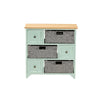Baxton Studio Valtina Modern and Contemporary Two-Tone Oak Brown and Mint Green Finished Wood 3-Drawer Storage Unit with Baskets
