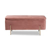 Baxton Studio Rockwell Contemporary Glam and Luxe Blush Pink Velvet Fabric Upholstered and Gold Finished Metal Storage Bench