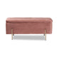 Baxton Studio Rockwell Contemporary Glam and Luxe Blush Pink Velvet Fabric Upholstered and Gold Finished Metal Storage Bench