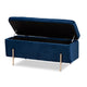 Baxton Studio Rockwell Contemporary Glam and Luxe Navy Blue Velvet Fabric Upholstered and Gold Finished Metal Storage Bench