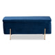 Baxton Studio Rockwell Contemporary Glam and Luxe Navy Blue Velvet Fabric Upholstered and Gold Finished Metal Storage Bench