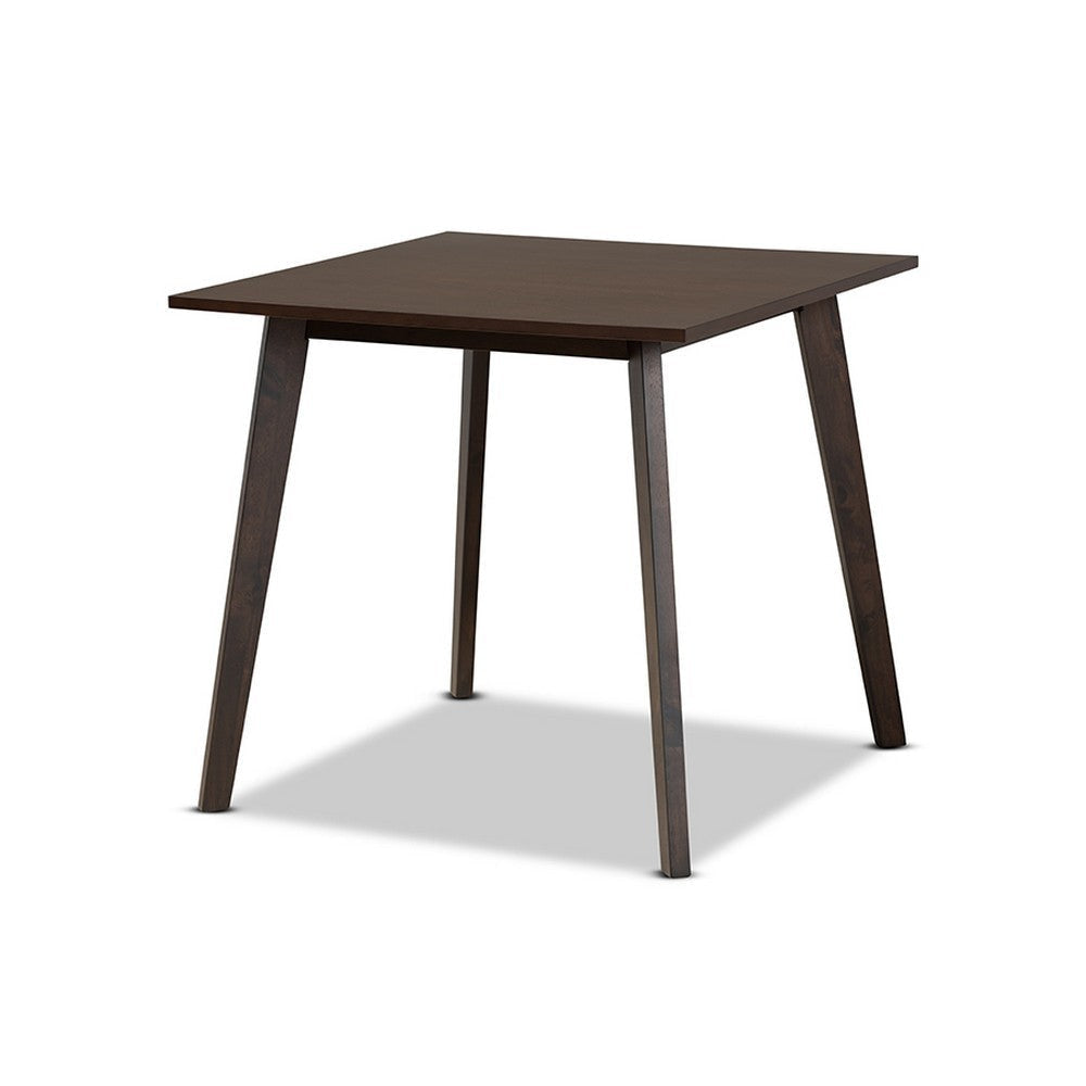 Baxton Studio Britte Mid-Century Modern Dark Oak Brown Finished Square Wood Dining Table WHI-Fiesta-Coffee-Oak-DT