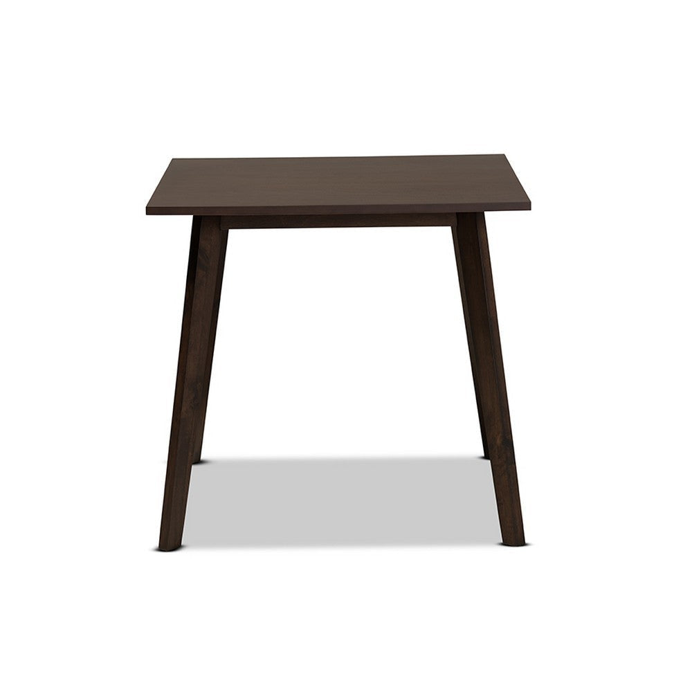 Baxton Studio Britte Mid-Century Modern Dark Oak Brown Finished Square Wood Dining Table WHI-Fiesta-Coffee-Oak-DT
