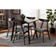 Baxton Studio Britte Mid-Century Modern Light Grey Fabric Upholstered Dark Oak Brown Finished 5-Piece Wood Dining Set