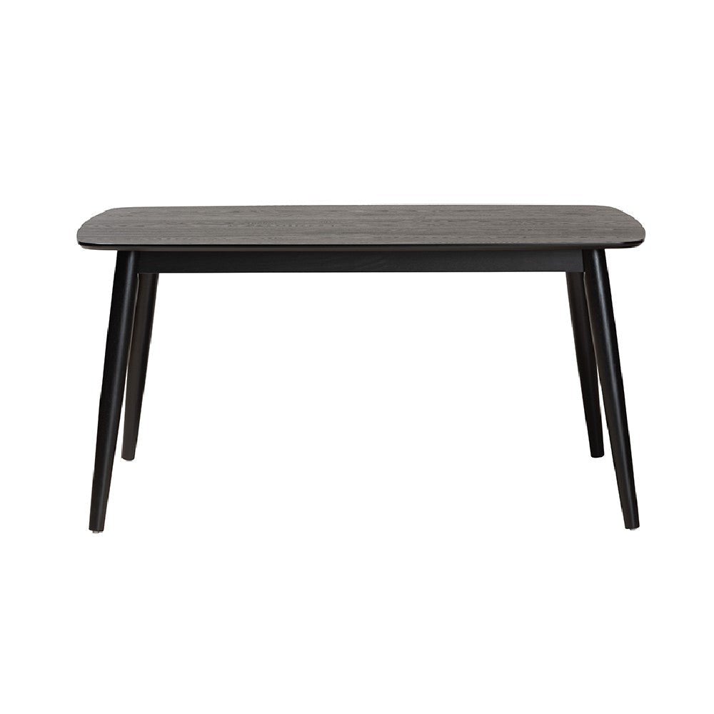 Baxton Studio Flora Mid-Century Modern Black Finished Wood Dining Table WHI-Flora-Black-DT