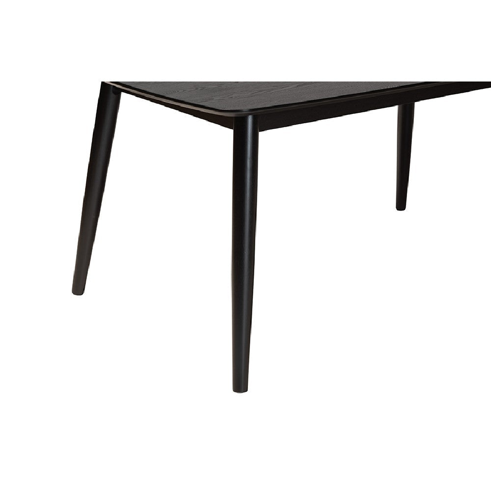 Baxton Studio Flora Mid-Century Modern Black Finished Wood Dining Table WHI-Flora-Black-DT