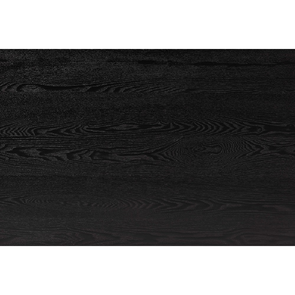 Baxton Studio Flora Mid-Century Modern Black Finished Wood Dining Table WHI-Flora-Black-DT